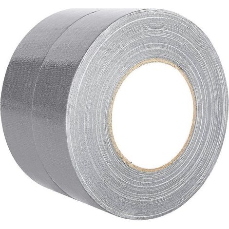 Ruban en tissu tout usage, 5 cm de large x 45 m, argenté, 2 rouleaux (1/5)