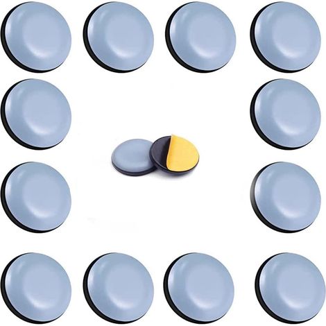 MINKUROW Deslizadores Para Muebles, 16 Deslizadores Para Muebles Autoadhesivos Redondos De Teflón Ptfe Adecuados Para Pisos Lisos Y Alfombras (Redondo, 40 Mm, 12 Piezas) (1/5)