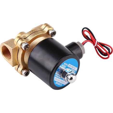 Électrovanne électrique 12 V CC 1/2" normalement fermée pour eau, air, carburants et gaz (1/5)