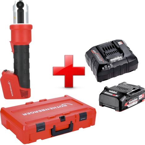 Pressatrice a batteria Rothenberger ROMAX NANO 18 V 34 kN CAS + 1x batteria 2,0 Ah + caricabatteria + Rocase
