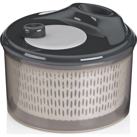 Essoreuse à salade avec couvercle 12099 23 cm DRY Salad Spinner, passoire en plastique, passoire pour légumes, fruits, penne, gris (1/5)