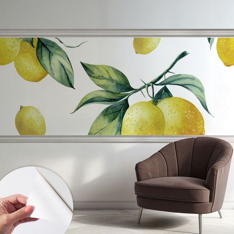 Tapete Selbstklebend - abwaschbar - trendige Wanddeko - elegant Fototapete  Zitronenmotiv 250x104 cm (1/5)