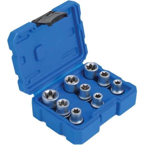 KIT 9 PZ CHIAVI BUSSOLA BUSSOLE TORX STELLA E10 E24 1/2&quot FEMMINA ACCIAIO 912sa