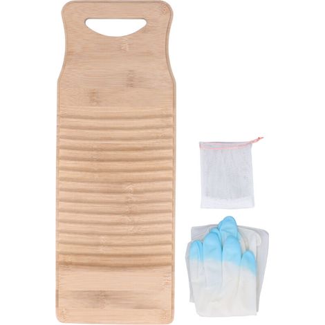 Bamboo Washboard Practical Hand Wash Laundry Cleaning Board for Home School 40cm / 15.7in Length