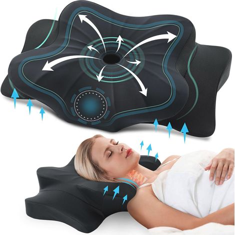 Memory Foam Kissen ergonomisches Nackenkissen Kopfkissen Seitenschläferkissen für Seiten, Rücken & Bauchschläfer