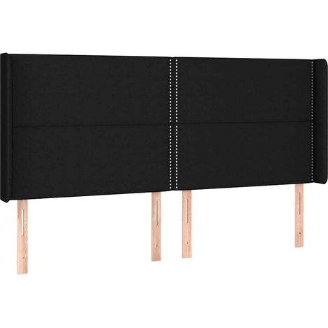 Maison Exclusive - Cabecero con orejas de tela negro 163x16x118/1 (1/5)