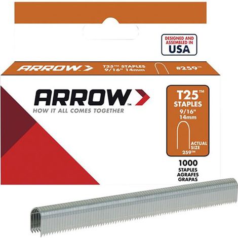 ARROW T25 14mm (9/16in) Staples - Box of 1000