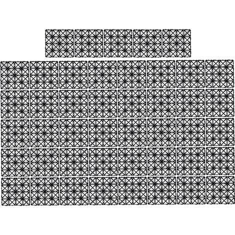 45 dalles de drainage emboîtables 30x30cm PP coussin de sol extérieur kit de terrasse (1/5)