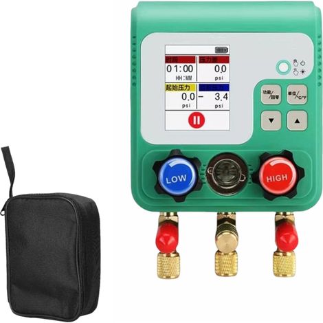 Manómetro electrónico digital para refrigerante de aire acondicionado, fluoruro, manómetro de vacío, reparación de automóviles (1/5)