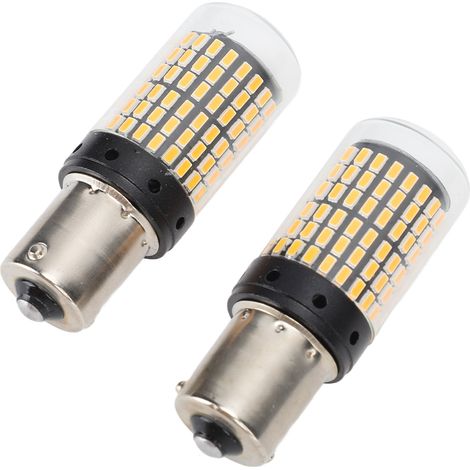 Packung mit 2 gelben 1156 Anti-Blitzlicht-LED-Lampen für Bremslichter, ultrahelle Blinker, Ersatzlampen für Bremslichter und Blinker (1/5)
