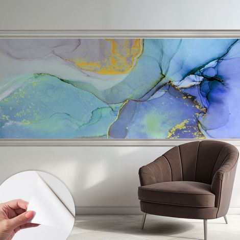 Papier peint adhésif autocollant pour salon chambre à coucher tendance et originale Formes aquarellées 250x104 cm (1/5)