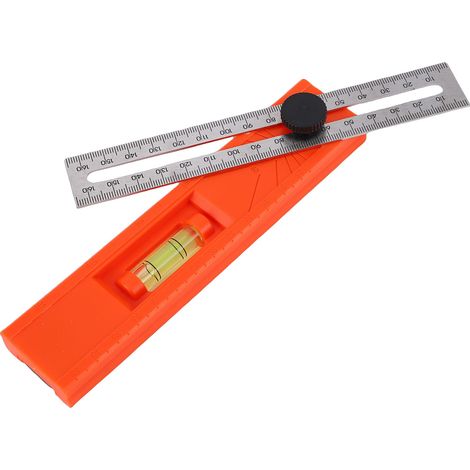 Rapporteur de traçage réglable règle multi-angles pliable outil de mesure de profondeur niveau à bulle pour menuiserie positionnement précis (1/5)