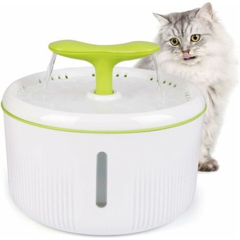 Fontaine à Eau pour Chat, 2L Distributeur Eau pour Chat, Fontaine Chat Automatique avec Lumière LED, Fenêtre de Niveau d'eau et Filtre à Charbon Actif, Ultra Silencieuse (1/5)