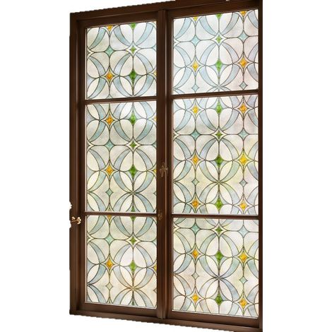 Sollbry Film de fenêtre Autocollant 3D pour fenêtre en Verre coloré-Film de Protection Contre la Vue-Multicolore-Opaque-pour Salle de Bain,Porte d'entrée (1/5)