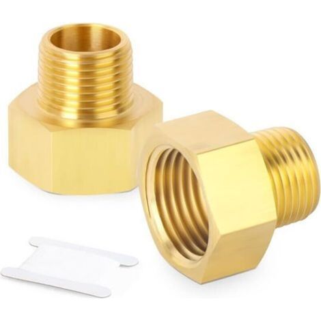 Conector de tubería de latón de 2 piezas, adaptador reductor, BSP macho de 1/2 pulgada x BSP hembra de 3/4 pulgada (1/5)