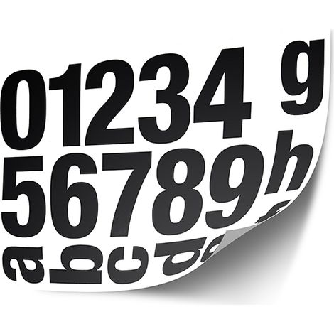 House Number Sticker Sheet Black for Outdoor Lamp (1/3)