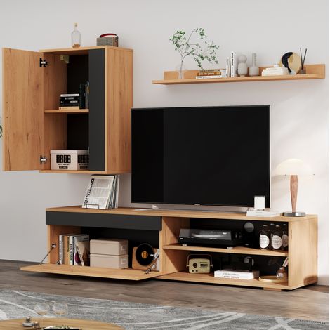 TV Möbel Sideboard Aufbewahrung 140 cm Eiche OKMYHOME (1/5)