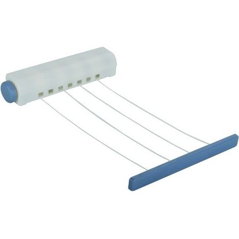MSV – Étendoir à suspendre extensible 4 fils 14m – Construction robuste en PP et PS – Capacité de séchage généreuse pour grands articles