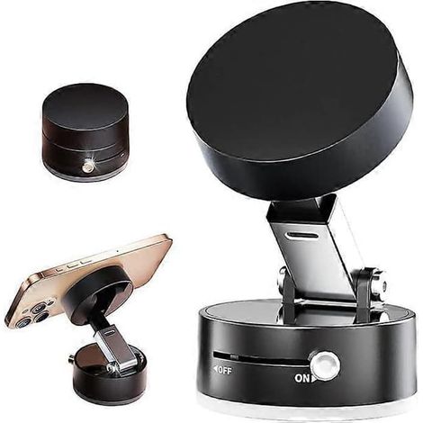 Support magnétique réglable pour téléphone de voiture avec fixation par ventouse et bras télescopique, support universel pour iPhone et Android pour voiture, voyage et bureau (1/5)