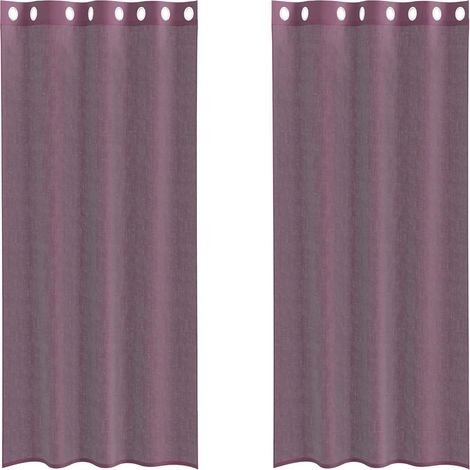 Maison Exclusive - Voile Vorhänge mit Ösen 2 Stk. Lila 140x245 cm