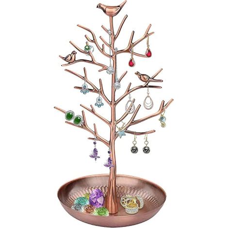 Bijoux standard, porte-oreille Bijoux arbre, collier bague bijoux porte-oreille, arbre bijoux porte-oreille bijoux standard de stockage organisateur rack,30 15 15cm (1/4)