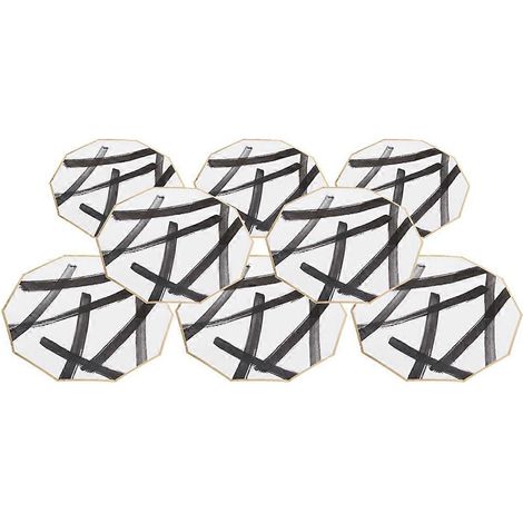 Assiettes en carton élégantes 23cm, lot de 8, vaisselle jetable pour gâteau, goûter, barbecue et fête. (1/5)