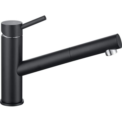 ONECE Rubinetto da Cucina Nero, Miscelatore Cucina con Doccetta Estraibile, Rubinetti Monocomando per Lavello Girevole a 150 °, Acciaio Inox 304, Acqua Fredda e Calda, Aeratore Rimovibile (1/5)
