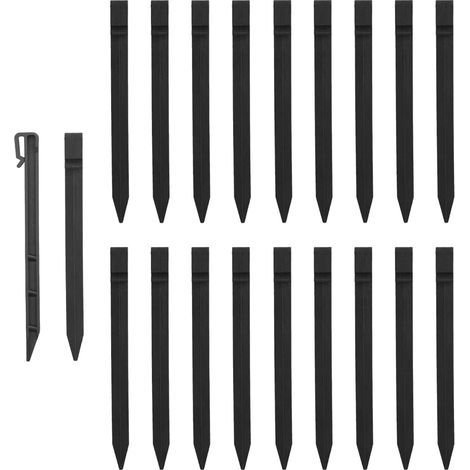 Lot de 20 piquets d'ancrage, bordure de jardin, plastique, 25,4 cm, fixation sol, paysage (1/5)