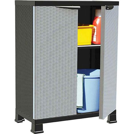 Kunststoffschrank 68x39x92 cm Rattan-Design