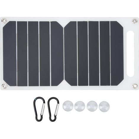 Ortviai Panneau Solaire Portable 10 W en Silicium Monocristallin, Étanche IP65, Léger avec Mousquetons et Ventouses (1/5)