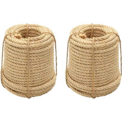 vidaXL Cordes en sisal 2 pcs 12 mm 250 m (1/4)