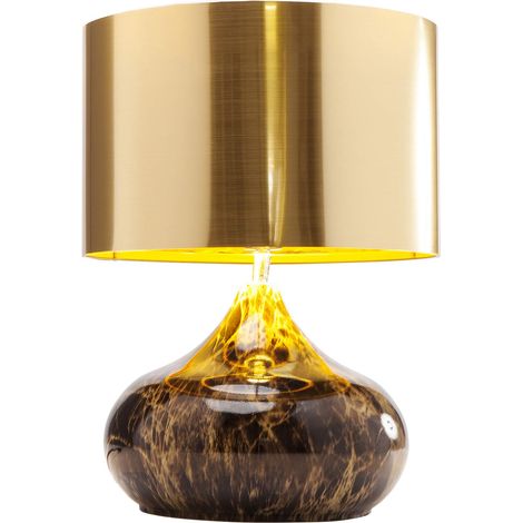 Lampe à Poser Mamo Deluxe, Marron/Or, Acier, Lampe de Table, Lampe salon, Deco Intérieure, Decoration Chambre, Couloir, Maison, 41x30x30cm (Ampoule Non Incluse) (1/5)