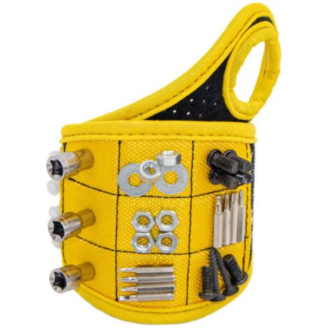 BUNTHAUS Lntyq Porte-outils de bracelet magnétique 9 aimants à vis à vissez de la bande de foret ongle gadget électricien, autres consommables et accessoires pour père, petit ami, bricoleur, électrici