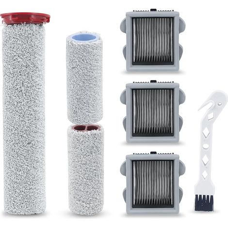Rouleau à brosse et filtre d'aspirateur de rechange pour aspirateur sans fil Roborock Dyad Pro/Combo Smart (3 rouleaux à brosse, 3 filtres HEPA + 1 brosse de nettoyage) (1/5)