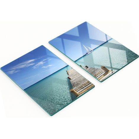 Planches de service de cuisine en verre avec motifs, en bois Molo, 2 x 40 x 52 cm (1/5)