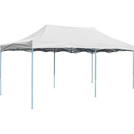 Profi-Partyzelt Faltbar 3 x 6 m Stahl Weiß