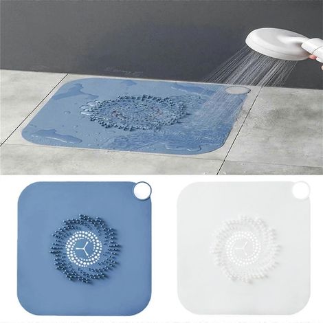 Haarfänger für Duschabflüsse, Küchenspülenfilter, Silikon-Deodorant-Pad für Badezimmer, Badewanne und Küche-1Pcs-Blue x White