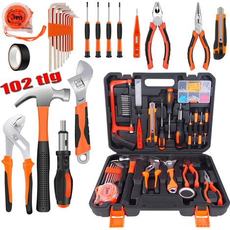 102x Toolbox Kit tournevis set Toolbox marteau à rochet