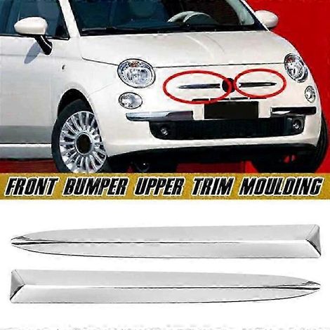 paire de baguettes chromées supérieures de pare-chocs avant pour Fiat 500 2008-2015 735455041 735455042 (1/5)
