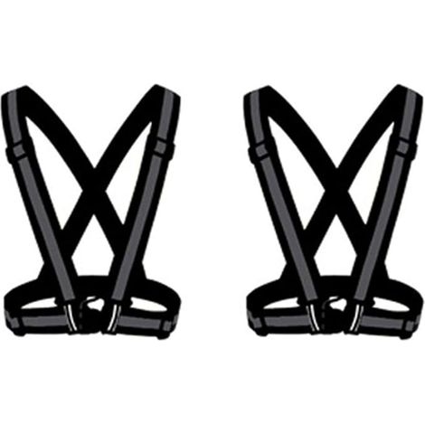 2 x reflektierende Hardloopvest, reflektierende Weste, Sicherheitsweste, Fahrrad, Motorrad, Auto, Licht, elastisch, Loopvest, Joggen, für Damen, Herren, Erwachsene und Kinder, schwarz