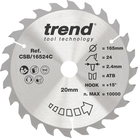Lame de scie circulaire pour bois, 165 mm, alésage 30 mm, 48 dents (1/5)