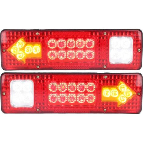 Fanali posteriori a LED da 12V, 2 pezzi, alta luminosità, indicatori di direzione universali, adatti per rimorchi, camion, roulotte, barche, camper, ecc. (1/4)