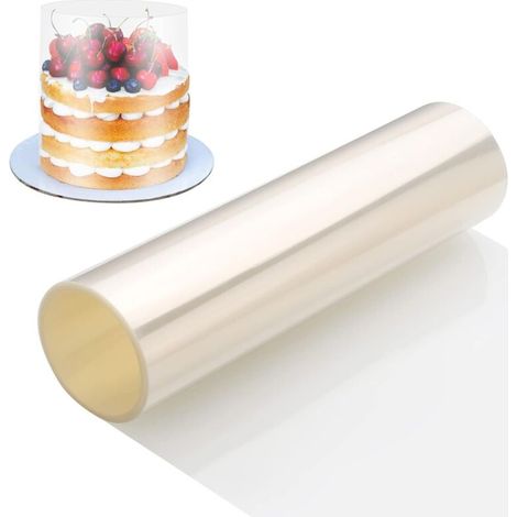 Transparent Patisserie. Feuilles d'Acétate Epaissies 30cm x 10m. Cercle a Patisserie Transparent pour la Pâtisserie. Gâteau Mousse au Chocolat. Décoration de Gâteaux (1/5)
