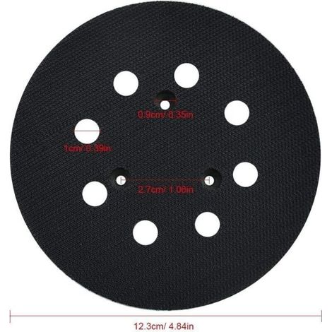 Plateau de Ponçage Makita 125mm Disques de Ponçage à 8 Trous Patin Ponceuse Makita 5 Pouces pour Makita BO 5010. 5030. 5031. 5041. DeWalt DW420. DW421. Porter Cable 390. 382. 343(Noir).SEMAket (1/3)
