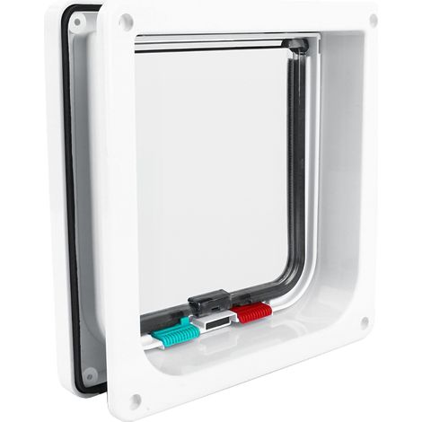 Porte à chatière verrouillable à 4 positions, taille M, pour petits chiens et chats, pour le soin des animaux de compagnie (1/5)