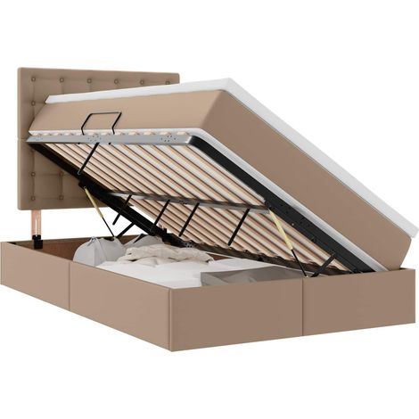 Maison Exclusive - Letto con Contenitore Cappuccino 120 x 200 cm Pelle Sintetica