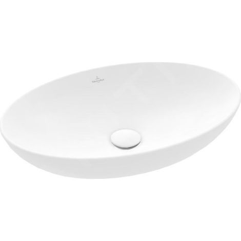 Vasque 56 x 38 ovale à poser VILLEROY ET BOCH Loop & Friends non meulé Stone white sans trop plein (1/5)