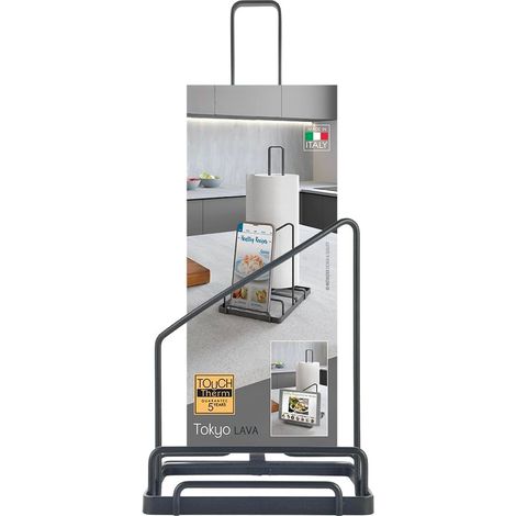 Porta Rotolo Da Cucina Con Supporto Per Tablet 13x19x32cm (1/5)