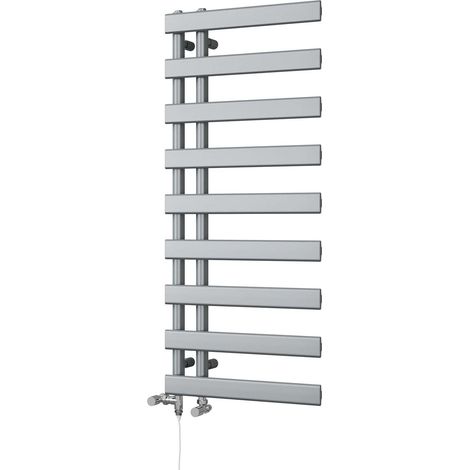 Agar - Silver Dual Fuel Towel Rail H1156mm x W500mm Standard (1/3)
