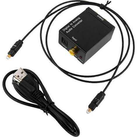 Convertisseur audio numérique vers analogique, coaxial/optique Toslink vers RCA stéréo et 3,5 mm (1/5)